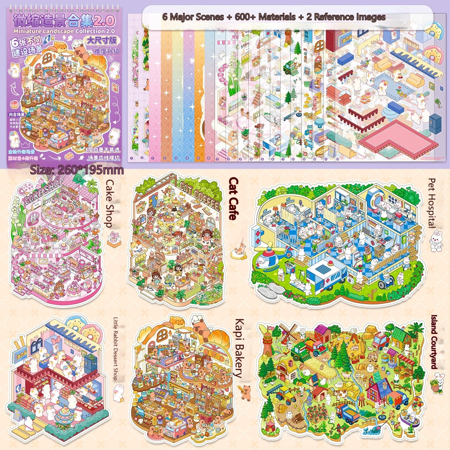 Fairy Tale Scene Collection Stickers Book– Large Format for 3D Collage & Crafts