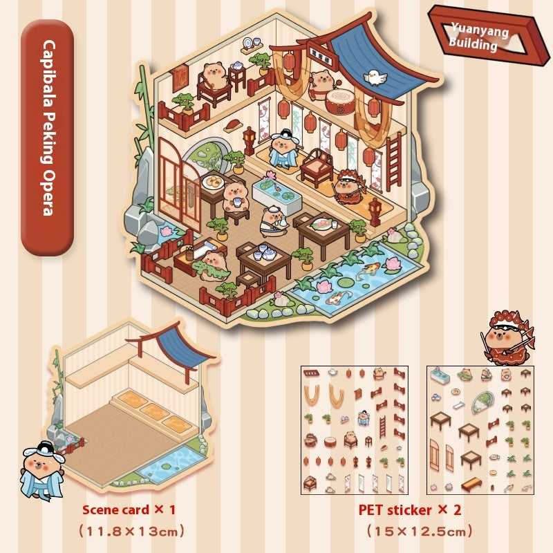 Cartoon Landscape Miniature Scene Stickers