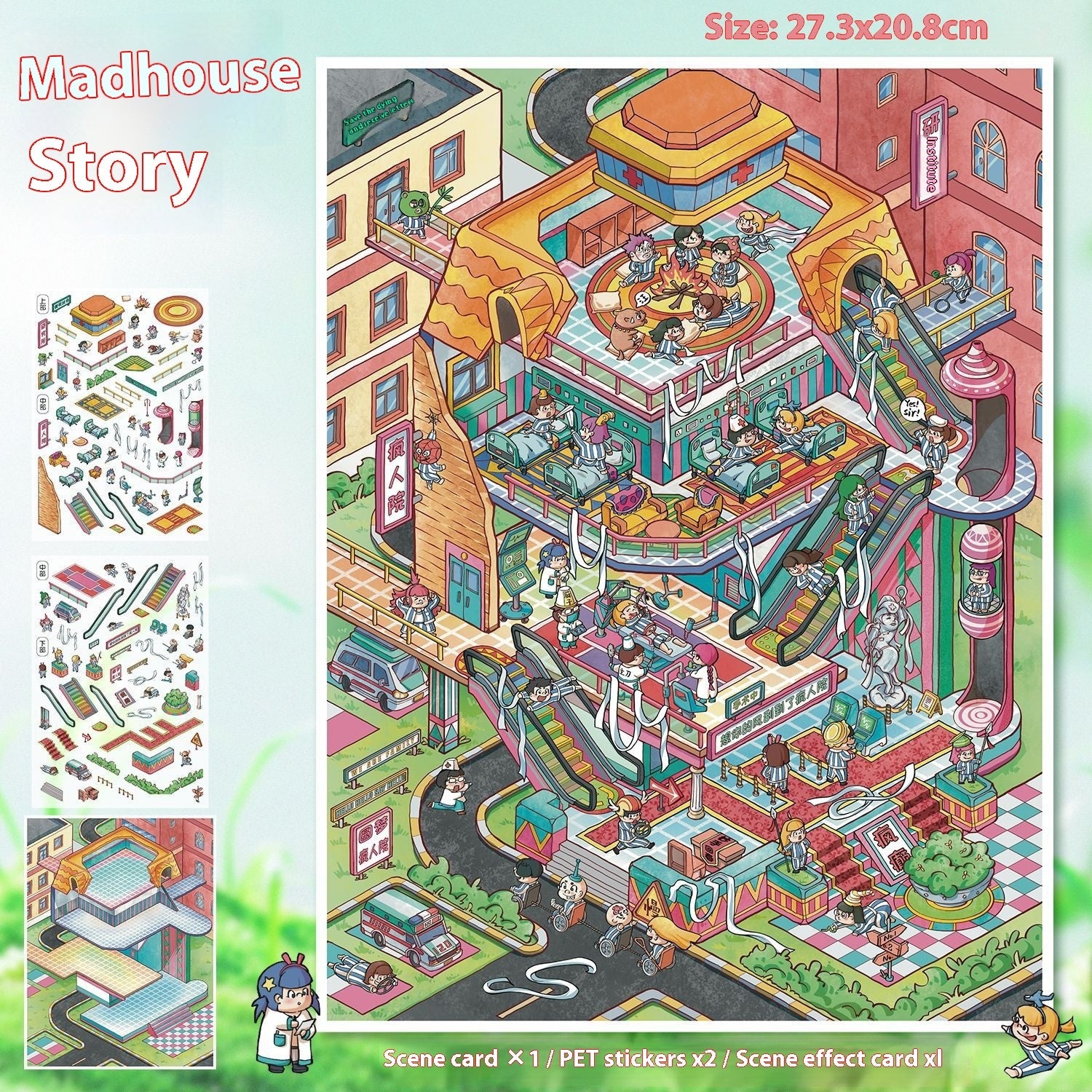 3D Landscape Miniature Stickers