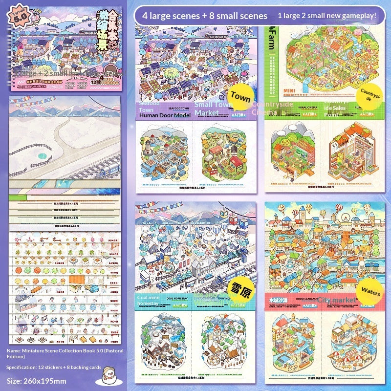 DIY 3D Tiny House Diorama Sticker Set Book – Miniature Scene Planner Decor