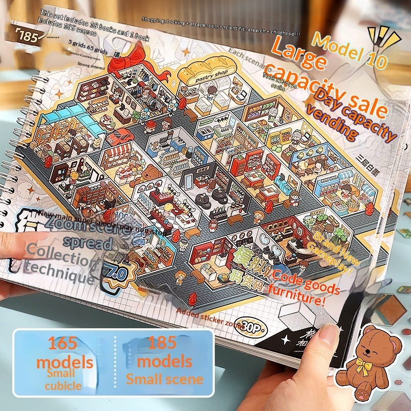 Telado Miniature Scene Sticker Book for Kids & Adults