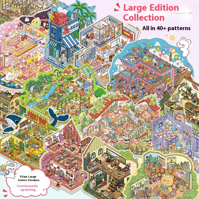 3D Landscape Miniature Stickers