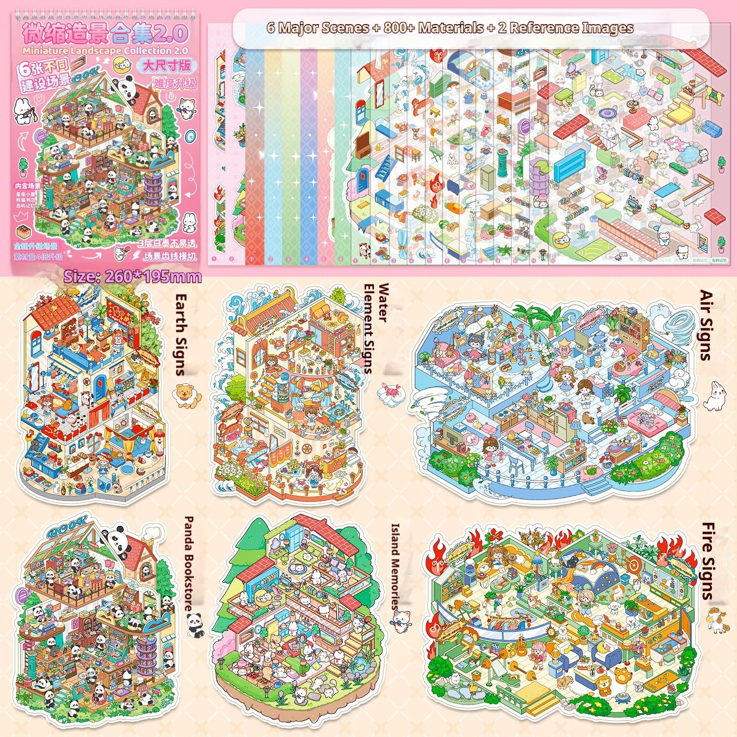 Educational Miniature Scene Sticker Book for Kids