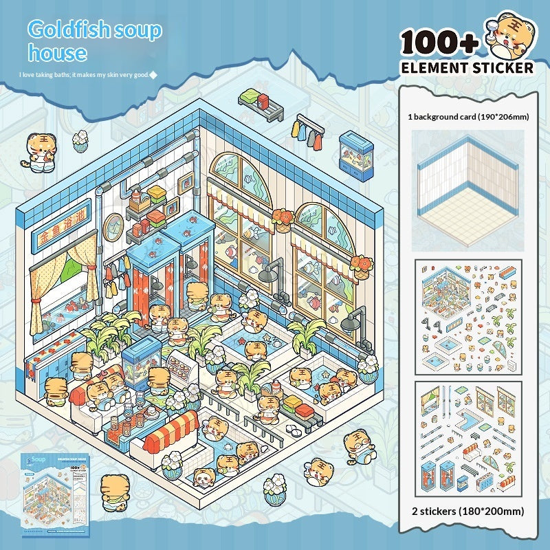 Miniature Adventure Scene Building Stickers for Scrapbooking & Journaling