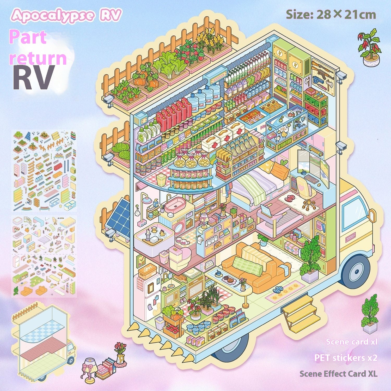 3D Landscape Miniature Stickers