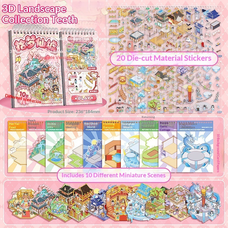 Miniature Scene Sticker Set for Dioramas & Dollhouse Decoration