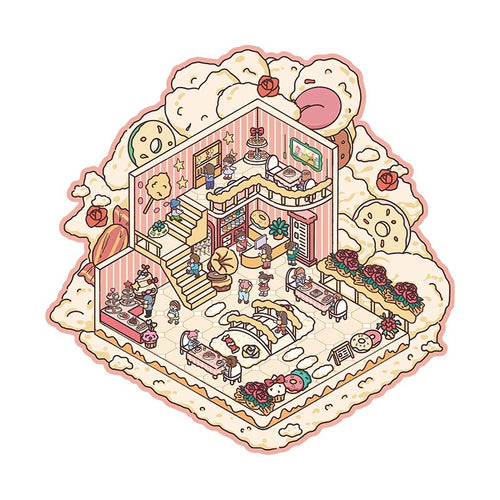 Cartoon Landscape Miniature Scene Stickers
