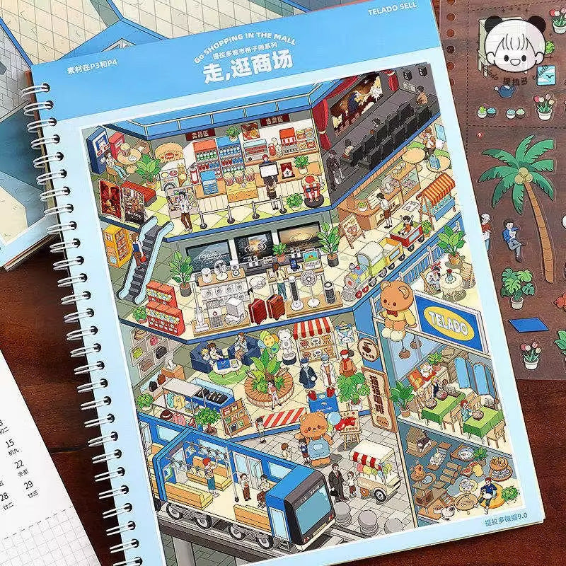 DIY 3D Tiny House Diorama Sticker Set Book – Miniature Scene Planner Decor