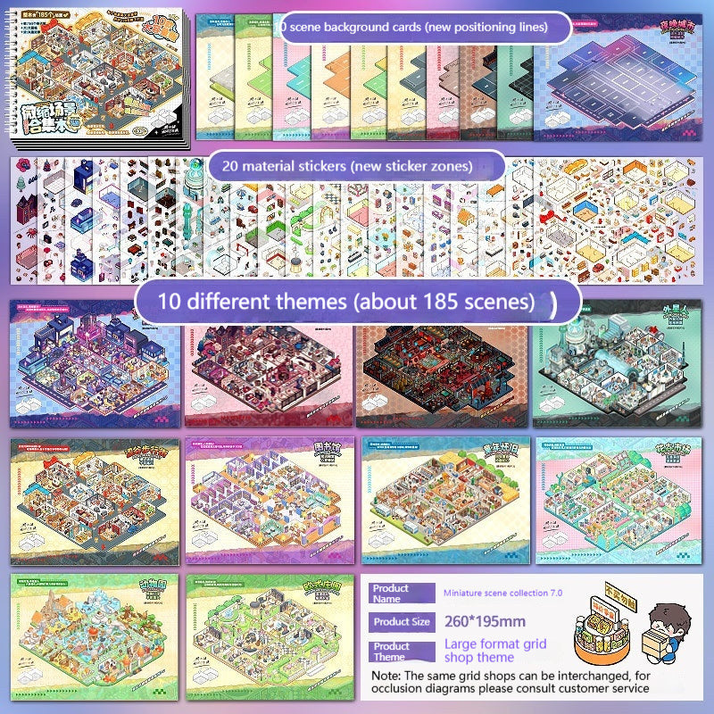 DIY 3D Tiny House Diorama Sticker Set Book – Miniature Scene Planner Decor