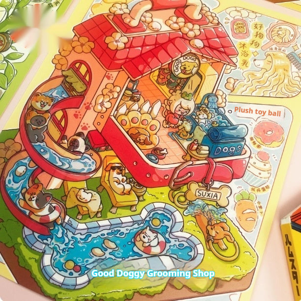 Cute Shikong Workshop Miaozi Shop Miniature Sticker Set