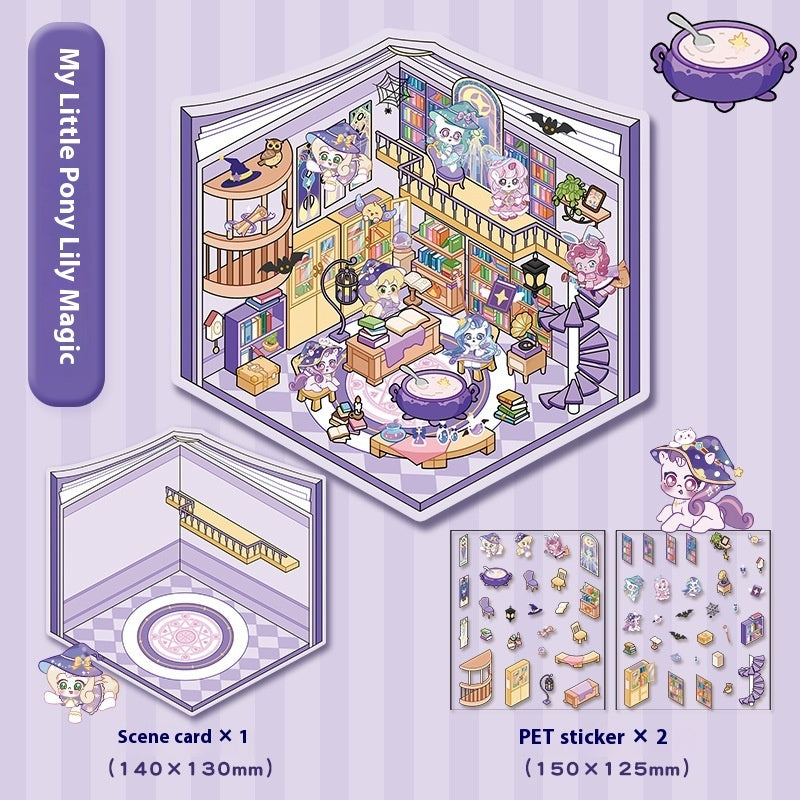 Cartoon Landscape Miniature Scene Stickers