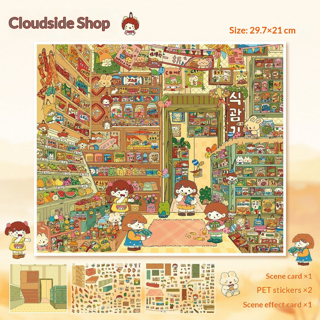 Relaxing Healing Series Miniature Scene Stickers – 3D Decor