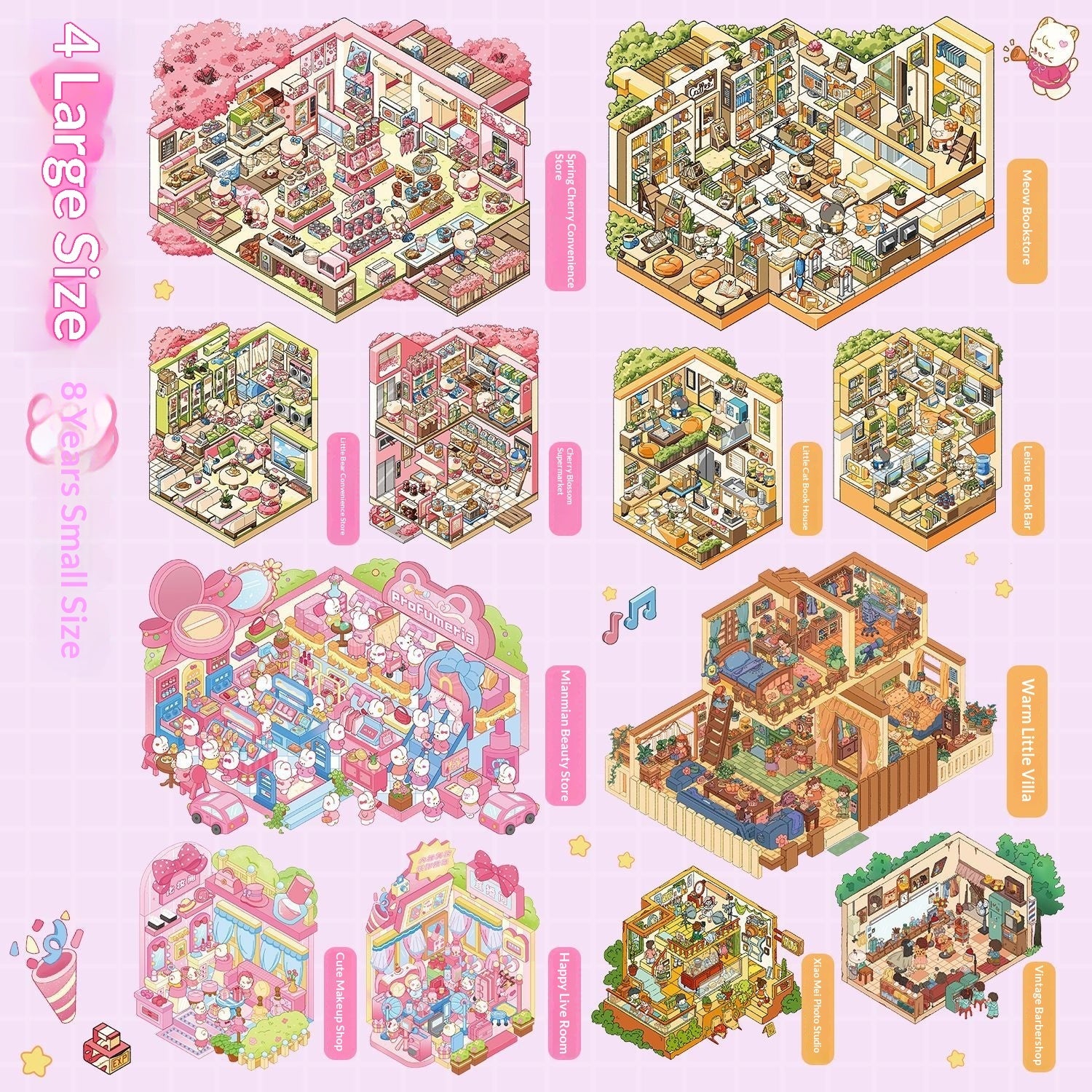 Cute Cartoon 3D Miniature Sticker Book