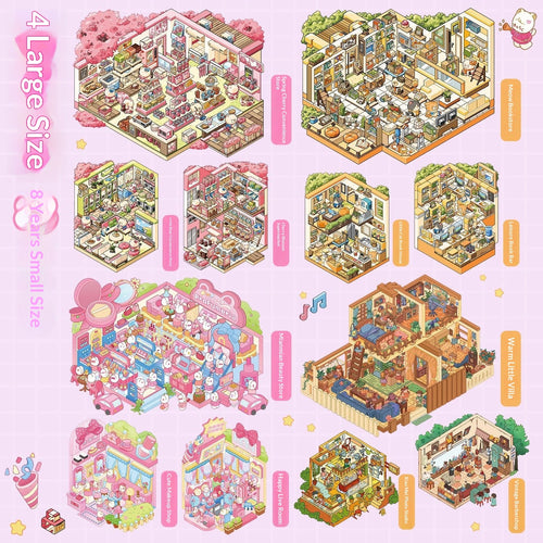 Cute Cartoon 3D Miniature Sticker Book