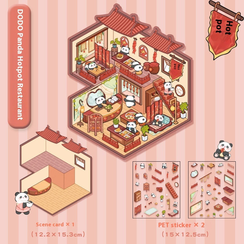 Cartoon Landscape Miniature Scene Stickers