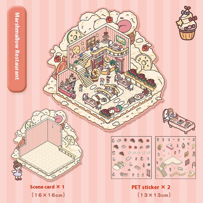 Cartoon Landscape Miniature Scene Stickers