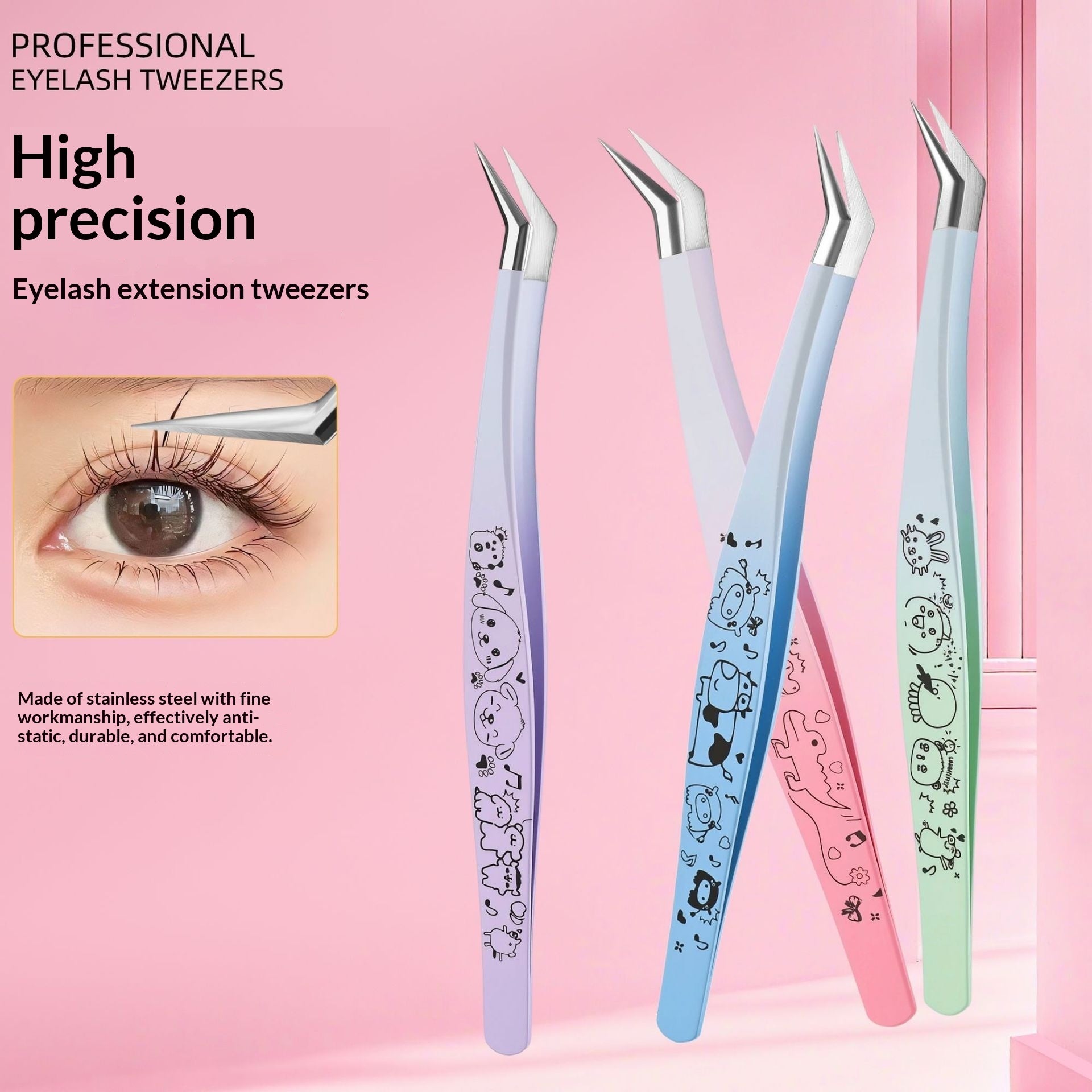 Scenic Sticker Curved Tweezers for Precise Sticker & Lash Placement