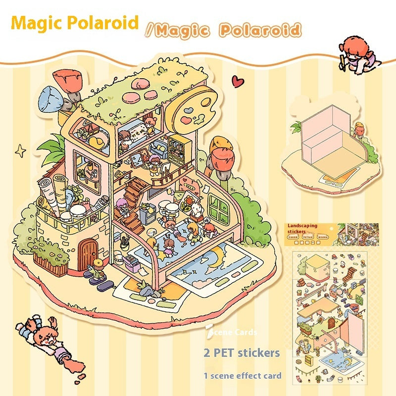 Cartoon Landscape Miniature Scene Stickers