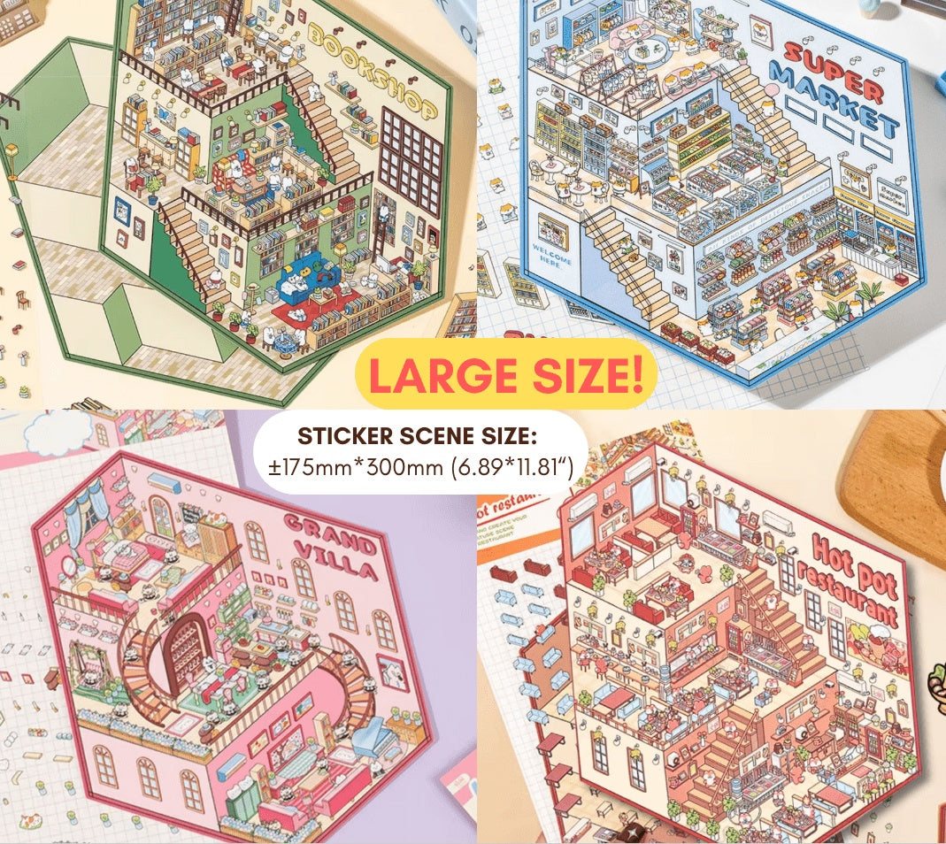 Cute Pet Landscape Puzzle Stickers for Children